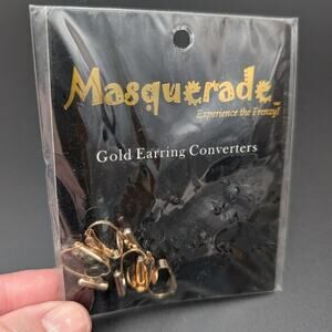 Masquerade Gold Earring Converters 4 Pack Pierced To Clip-On Easy Jewelry DIY